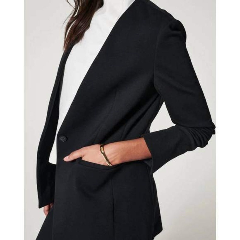SPANx Black Blazer Jacket Business Casual Career Office Work Minimalist - Picture 8 of 11